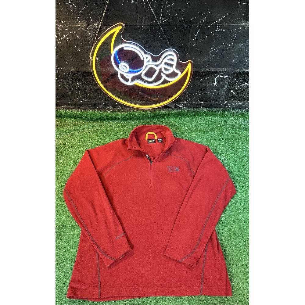 Mountain Hardwear Red Sweater Mens X-Large Long Sleeve 1/4 Zip Pullover Fleece